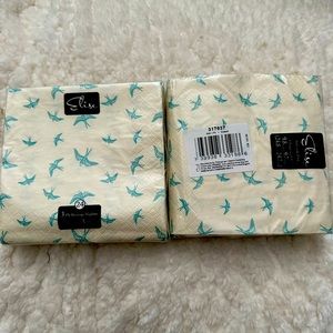Set of three bluebird beverage napkins